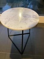 Table basse ronde en marbre blanc, Huis en Inrichting, Ophalen, Overige materialen, Minder dan 50 cm, Rond