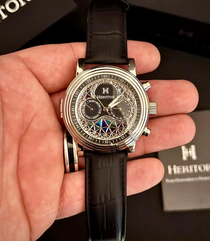 HERITOR Automatic Legacy horloge, Handtassen en Accessoires, Horloges | Heren, Nieuw, Polshorloge, Overige merken, Staal, Leer