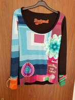 Kleurrijk t-shirt, Desigual, lg mouw, maat M, goede staat, Kleding | Dames, T-shirts, Ophalen, Zo goed als nieuw, Maat 38/40 (M)
