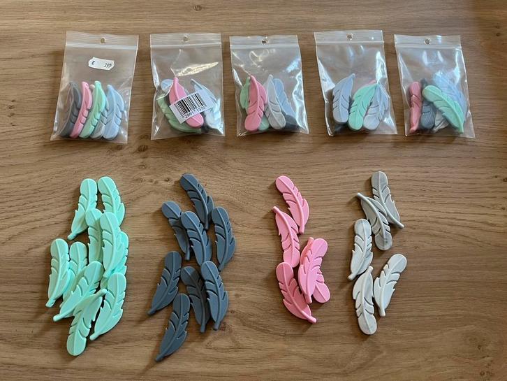 Siliconen kralen en figuren, houten bijtring, Hobby en Vrije tijd, Kralen en Sieraden maken, Nieuw, Ophalen of Verzenden