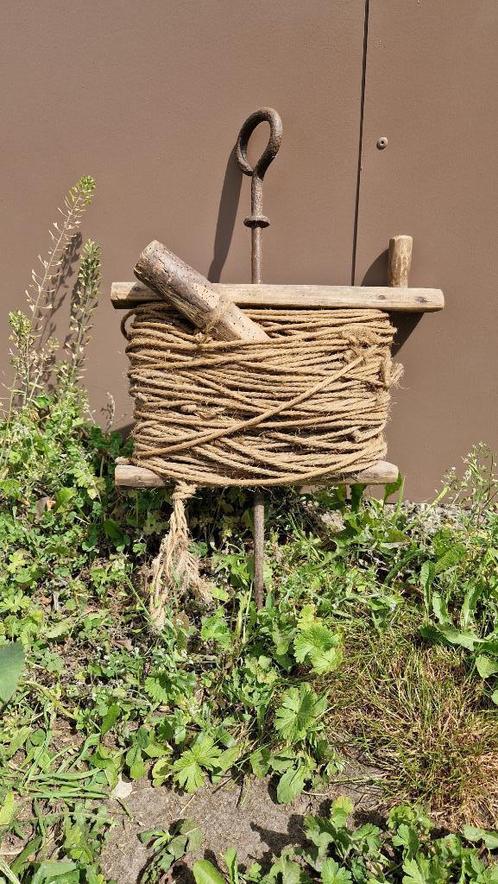 Antieke pootlijnset met jute koord voor planten en zaaien, Tuin en Terras, Hand-tuingereedschap, Gebruikt, Overige soorten, Ophalen