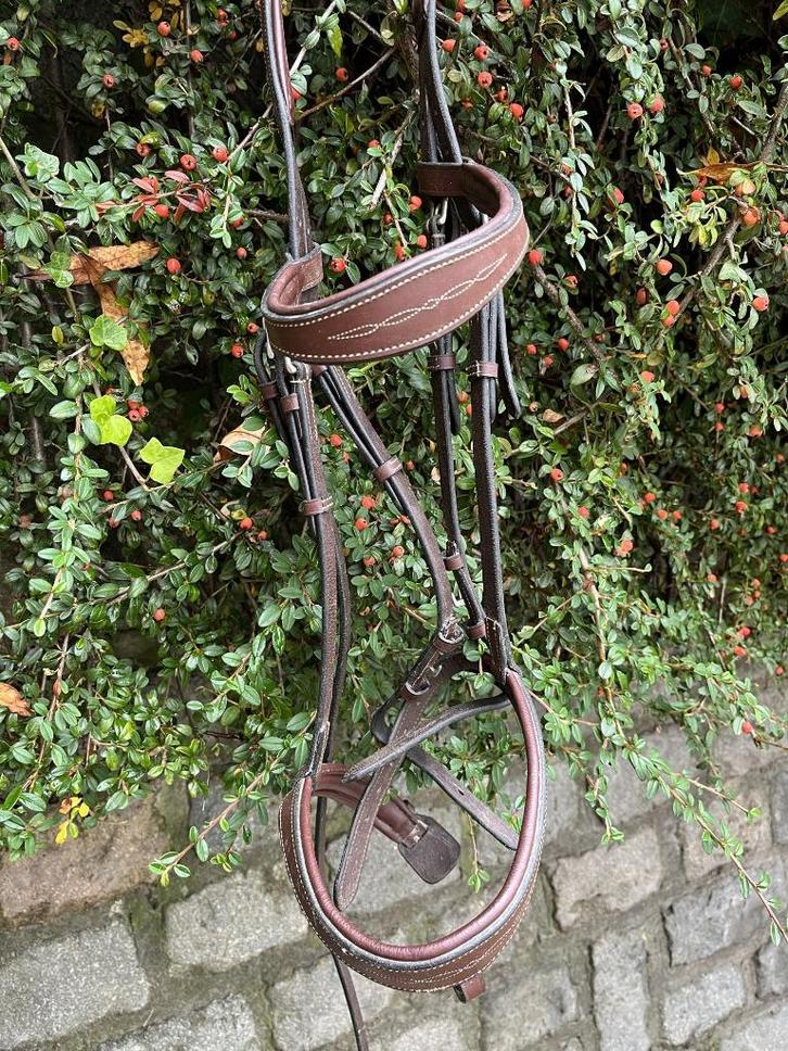 Hoofdstel gecombineerde neusriem bruin - FULL, Dieren en Toebehoren, Paarden en Pony's | Hoofdstellen en Tuigage, Gebruikt, Ophalen of Verzenden