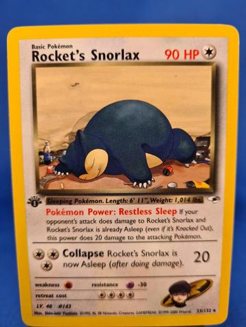 Rocket's Snorlax 33/132 - Gym Heroes (1st edition) beschikbaar voor biedingen