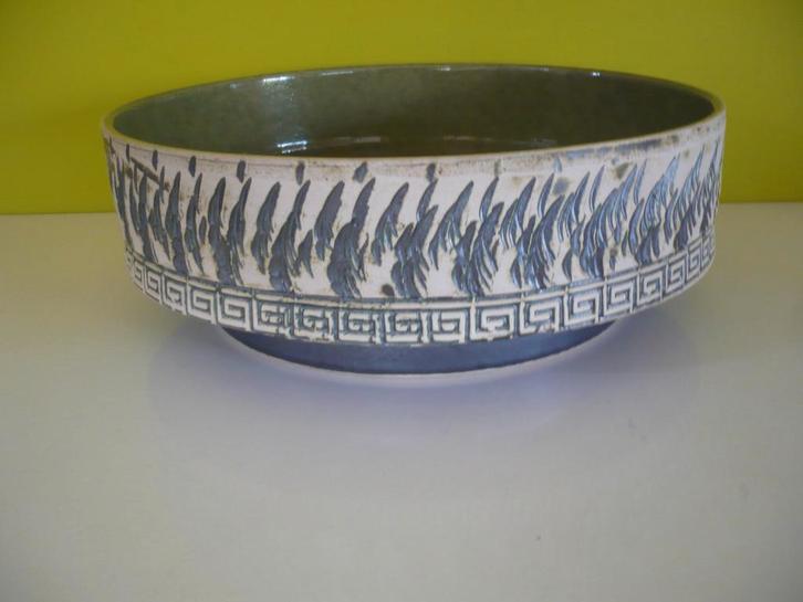 Grote vintage schaal berkenbast motief, Antiek en Kunst, Antiek | Keramiek en Aardewerk, Ophalen of Verzenden