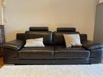 Canapé 3 places en cuir marron, Ophalen, Hoekbank, Driepersoons, Leer