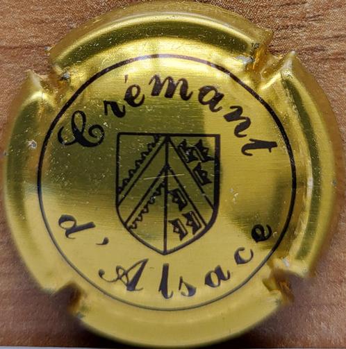 Crémant Alsace capsule van VIGNERONS donkergoud&zwart nr 32, Verzamelen, Wijnen, Nieuw, Witte wijn, Frankrijk, Ophalen of Verzenden