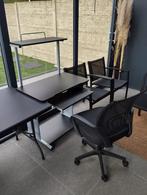 Bureau + bureaustoel Topstaat, Ophalen, Zwart, Zo goed als nieuw, Bureaustoel