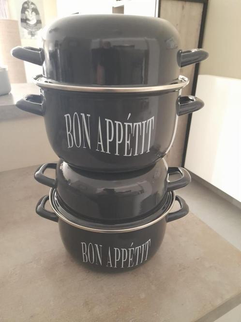 2 Mosselpotten "Bon Appetit", Huis en Inrichting, Keuken | Potten en Pannen, Zo goed als nieuw, Overige materialen, Inductieplaat