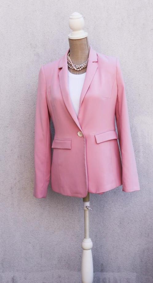 Prachtige roze blazer T38 More & More, Kleding | Dames, Jasjes, Kostuums en Pakken, Zo goed als nieuw, Maat 38/40 (M), Roze, Ophalen of Verzenden