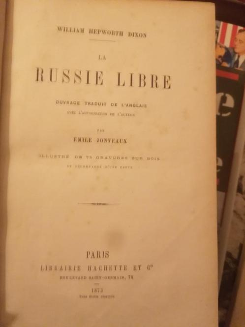 WILLIAM HEPWORTH DIXON  LA  RUSSIE LIBRE  OUVRAGE TRADUIT DE, Antiquités & Art, Art | Eaux-fortes & Gravures, Enlèvement ou Envoi