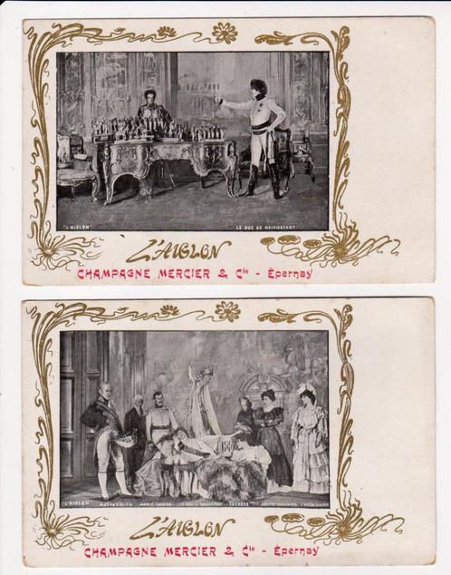 5 cartes postales pub pour le Champagne Mercier à Epernay., Collections, Cartes postales | Étranger, Non affranchie, France, Avant 1920