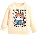 Crème sweater 'I read books' maat 86, Kinderen en Baby's, Babykleding | Maat 86, Ophalen of Verzenden, Nieuw, Meisje, Truitje of Vestje