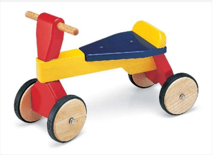 Originele Pintoy Trike houten loopfiets 4 wielen kleurrijk, Kinderen en Baby's, Speelgoed | Buiten | Voertuigen en Loopfietsen