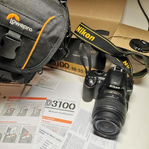 Nikon D3100 Nikkor 18-55mm, TV, Hi-fi & Vidéo, Appareils photo numériques, Comme neuf, Canon, Enlèvement ou Envoi