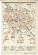 1914 - Tournai / plan de la ville, Antiquités & Art, Envoi