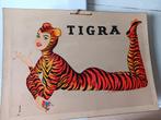 Tigra , litho , reclame bord  , verzamelen  42 x 30, Verzamelen, Reclamebord, Ophalen of Verzenden, Zo goed als nieuw