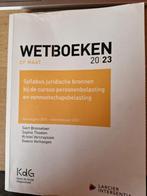 Wetboek personenbelasting IJ 2023 - AJ 2024, Boeken, Ophalen of Verzenden, Zo goed als nieuw, Hogeschool, Larcier intersentia
