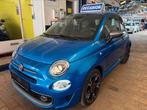 Fiat 500 1.2 i sport 2019 52.000 km met GPS, Voorwielaandrijving, 4 cilinders, Blauw, Leder en Stof