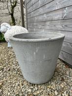 Stevige grijze betonnen bloempot ( dure aankoop) , vorstvrij, Zo goed als nieuw, Ophalen