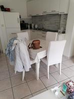 4 witte stoelen in stof (wasbare hoes). 28 eur vr 4 stuks, Huis en Inrichting, Stoelen, Ophalen, Stof