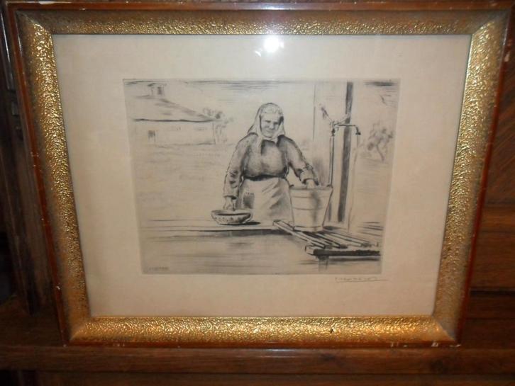 Ets van Paul Daxhelet (Luik, 1905 - 1993), Antiek en Kunst, Kunst | Etsen en Gravures, Ophalen of Verzenden