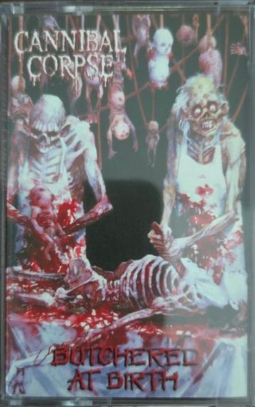 Cannibal Corpse ‎– Butchered At Birth(cassette grijs of zwar beschikbaar voor biedingen
