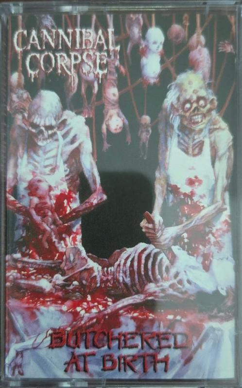Cannibal Corpse ‎– Butchered At Birth(cassette grijs of zwar, Cd's en Dvd's, Cassettebandjes, Nieuw in verpakking, Origineel, Rock en Metal