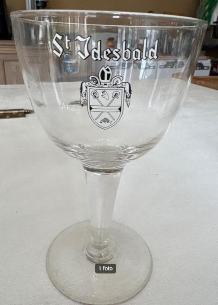 Oud glas St Idesbald abdijbier, Verzamelen, Biermerken, Zo goed als nieuw, Glas of Glazen, Ophalen of Verzenden