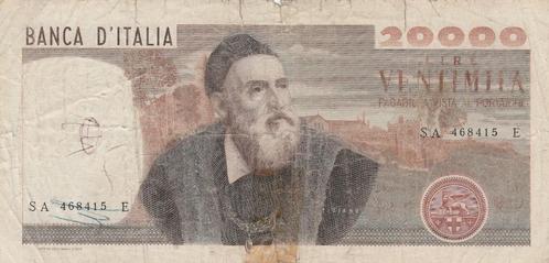 20.000 Lire Tiziano Italië 1974-1975, Postzegels en Munten, Bankbiljetten | Europa | Niet-Eurobiljetten, Los biljet, Italië, Ophalen of Verzenden