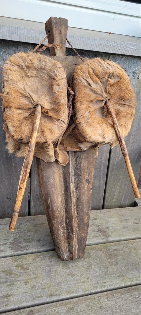RARE -  Soufflet de forge africain ancien – Bois, Cuir..., Antiek en Kunst, Kunst | Niet-Westerse kunst, Ophalen of Verzenden