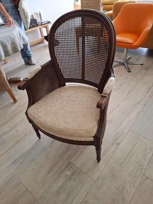 Zeteltje, Huis en Inrichting, Fauteuils, Gebruikt, Hout, Stof, Ophalen