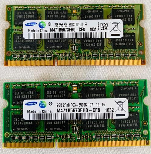 Samsung 4 GB (2x2 GB) M471B5673FH0-CH9 1333 MHz RAM-geheugen, Computers en Software, RAM geheugen, Gebruikt, Laptop, 4 GB, DDR3