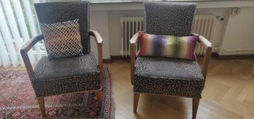 2 x 1950 vintage clubstoelen beschikbaar voor biedingen