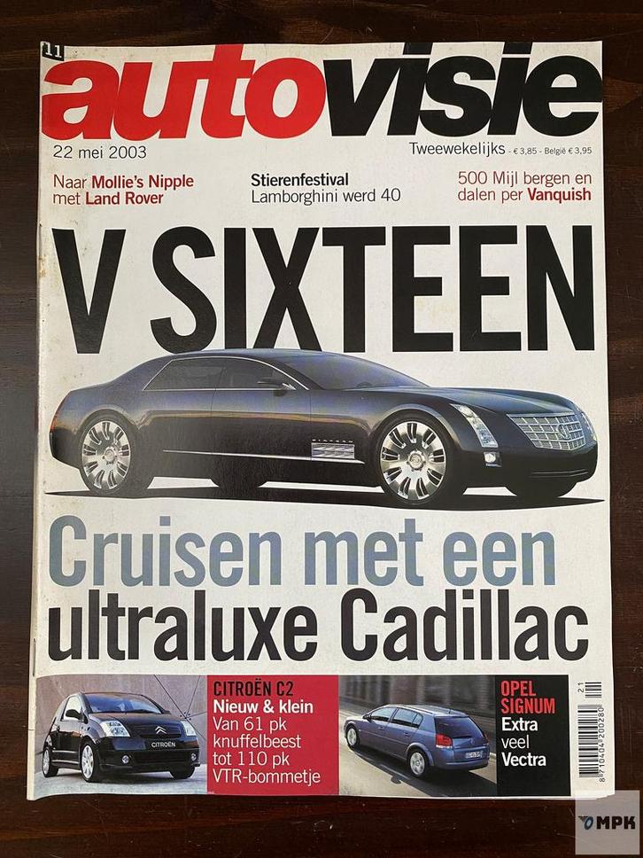 Magazine Autovisie Cadillac V Sixteen 2003 Nederlands, Boeken, Auto's | Folders en Tijdschriften, Gelezen, Ophalen of Verzenden
