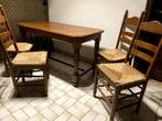 eettafel en 4 stoelen, Huis en Inrichting, Tafels | Eettafels, Ophalen, Gebruikt, 100 tot 150 cm, Eikenhout