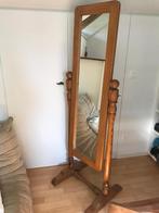 Staande spiegel in hout, Huis en Inrichting, Woonaccessoires | Spiegels, Minder dan 50 cm, 150 tot 200 cm, Rechthoekig, Zo goed als nieuw