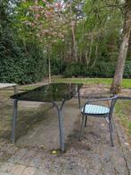 Tuinset Roche Bobois met eettafel en 6 stoelen met kussens, Ophalen, Eettafel, 6 zitplaatsen, Aluminium