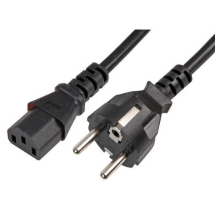 C13 Voedingskabel Apparaatstekker PC Recht 1,80 meter Zwart, Computers en Software, Pc- en Netwerkkabels, Zo goed als nieuw, Verzenden