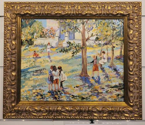 Albert RIGAUX, spelende kinderen, Antiek en Kunst, Kunst | Schilderijen | Klassiek, Ophalen of Verzenden