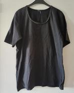 zwart tshirt met steentjes aan hals-nek, Zwart, Maat 42/44 (L), Ophalen of Verzenden, Korte mouw