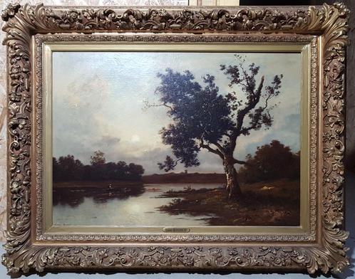 19e-eeuwse MUSEUMSCHILDERKUNST - Barbizon - Léon RICHET, Antiek en Kunst, Kunst | Schilderijen | Klassiek, Verzenden