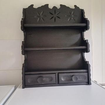 schattig, zwart vintage wandkastje, Huis en Inrichting, Ophalen