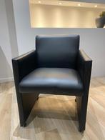 lederen stoelen - zwart - op wieltjes, Huis en Inrichting, Stoelen, Ophalen, Gebruikt, Zwart, Vijf, Zes of meer stoelen