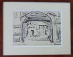 JAN VAERTEN / STADSPOORT / ORIGINEEL / 43x53cm / KADER / SIG, Ophalen of Verzenden