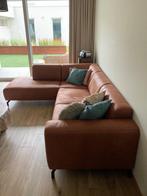 hoekbank kastanje/leder 77x276x210, Huis en Inrichting, Zetels | Zetels en Chaises Longues, Ophalen, 250 tot 300 cm, Zo goed als nieuw
