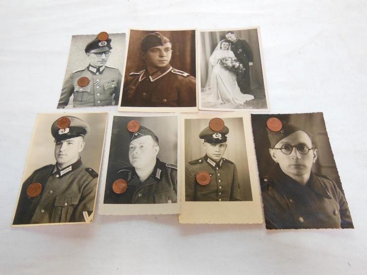 Lot (2) 7 originele portretfoto's Wehrmacht WO 2, Verzamelen, Militaria | Tweede Wereldoorlog, Landmacht, Foto of Poster, Ophalen of Verzenden