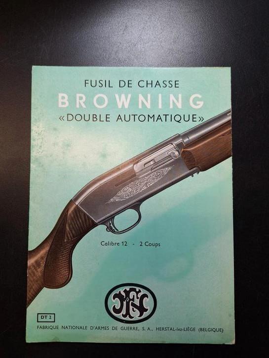 Brochure FN Herstal 1962 Browning cal 12 double automatique, Sport en Fitness, Schietsport-accessoires, Zo goed als nieuw, Ophalen of Verzenden