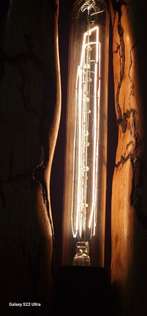 Unieke handgemaakte designlamp, Huis en Inrichting, Lampen | Tafellampen, Nieuw, Hout, Metaal, Ophalen of Verzenden
