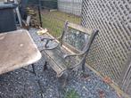 gietijzeren tuinbank 2 stoelen en 1 tafel., Tuin en Terras, Ophalen, Gebruikt, Metaal