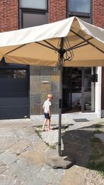 Beige parasol 300 cm met betonnen voet, Tuin en Terras, Ophalen, Gebruikt, 2 tot 3 meter, Stokparasol